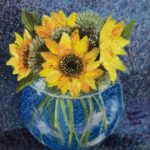 Sunflowers, II, 2022, Oil on Canvas, 10 x 10 inches, $225.00